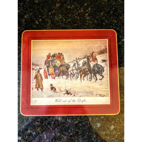 Clover Leaf Vintage Table Mats, Coaching Scenes (Qty. 6), Made in United Kingdom - Picture 6 of 11
